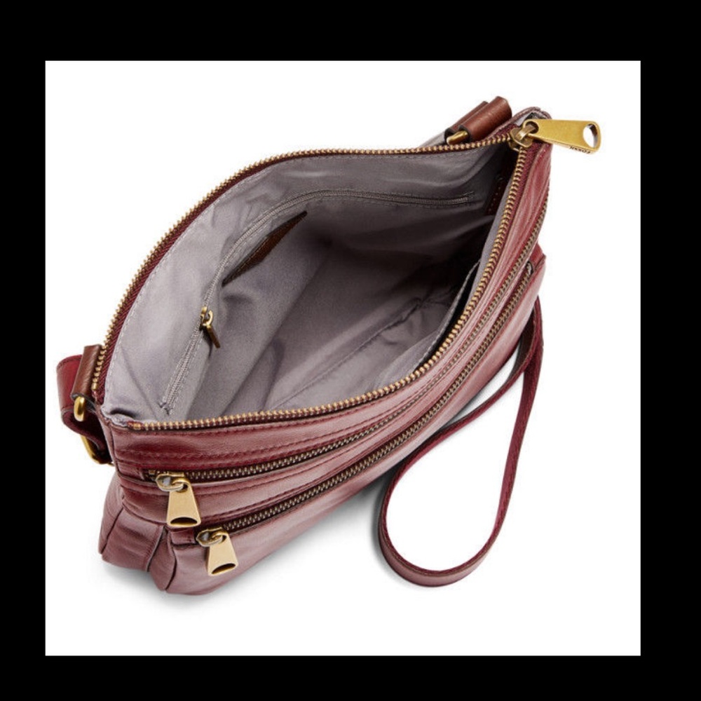 NWT Fossil Explorer Crossbody Leather Bag - Picture 2 of 2